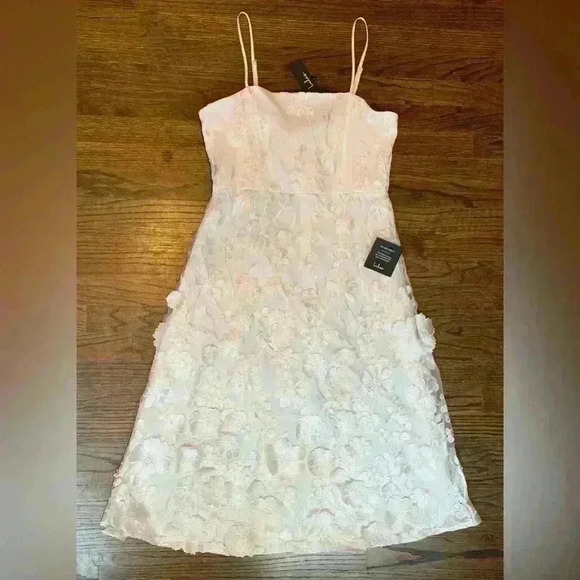 Lulus Dresses & Skirts - Lulus Glamour Garden White 3D Floral Embroidered Midi Dress Size XL